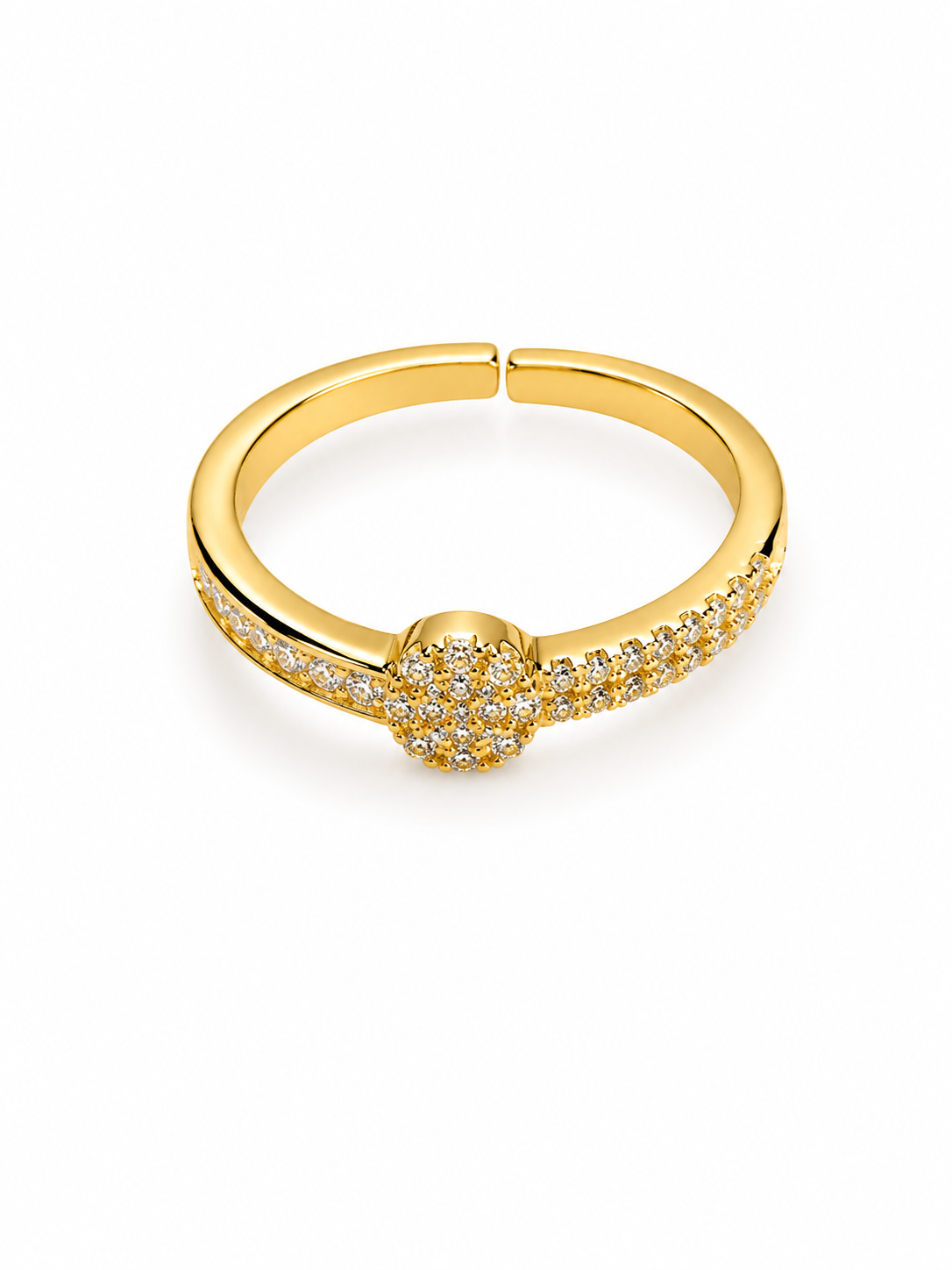 Gold Adjustable Crystal Cluster Ring