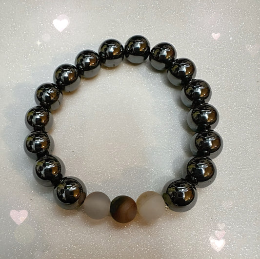 Hematite men’s beaded bracelet