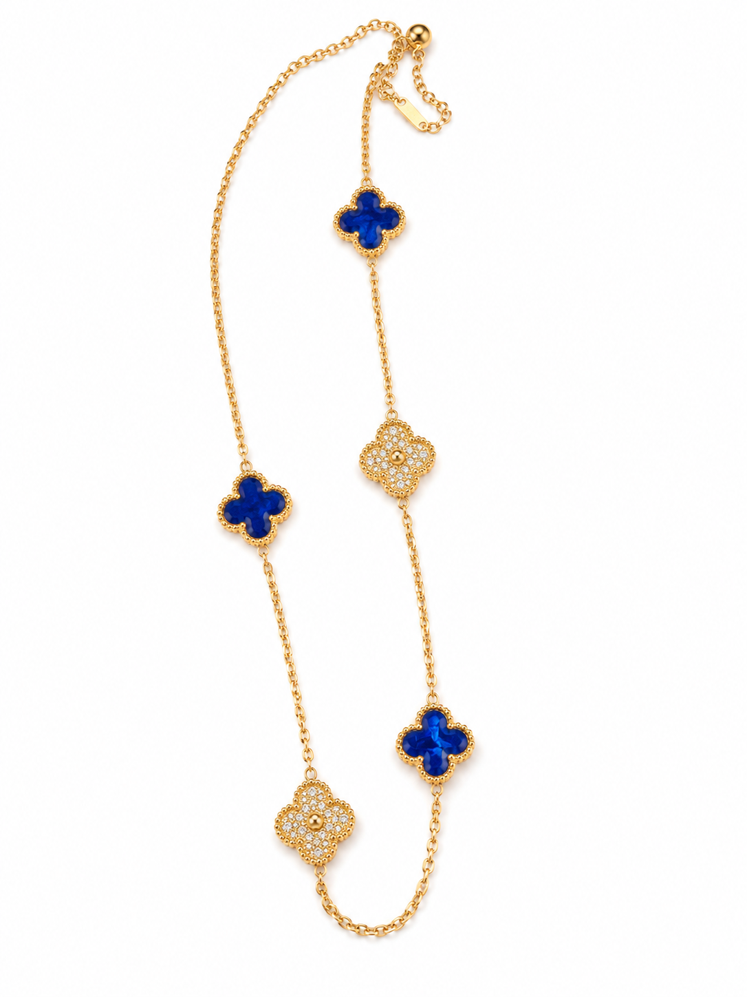 Royal Sapphire Clover Necklace