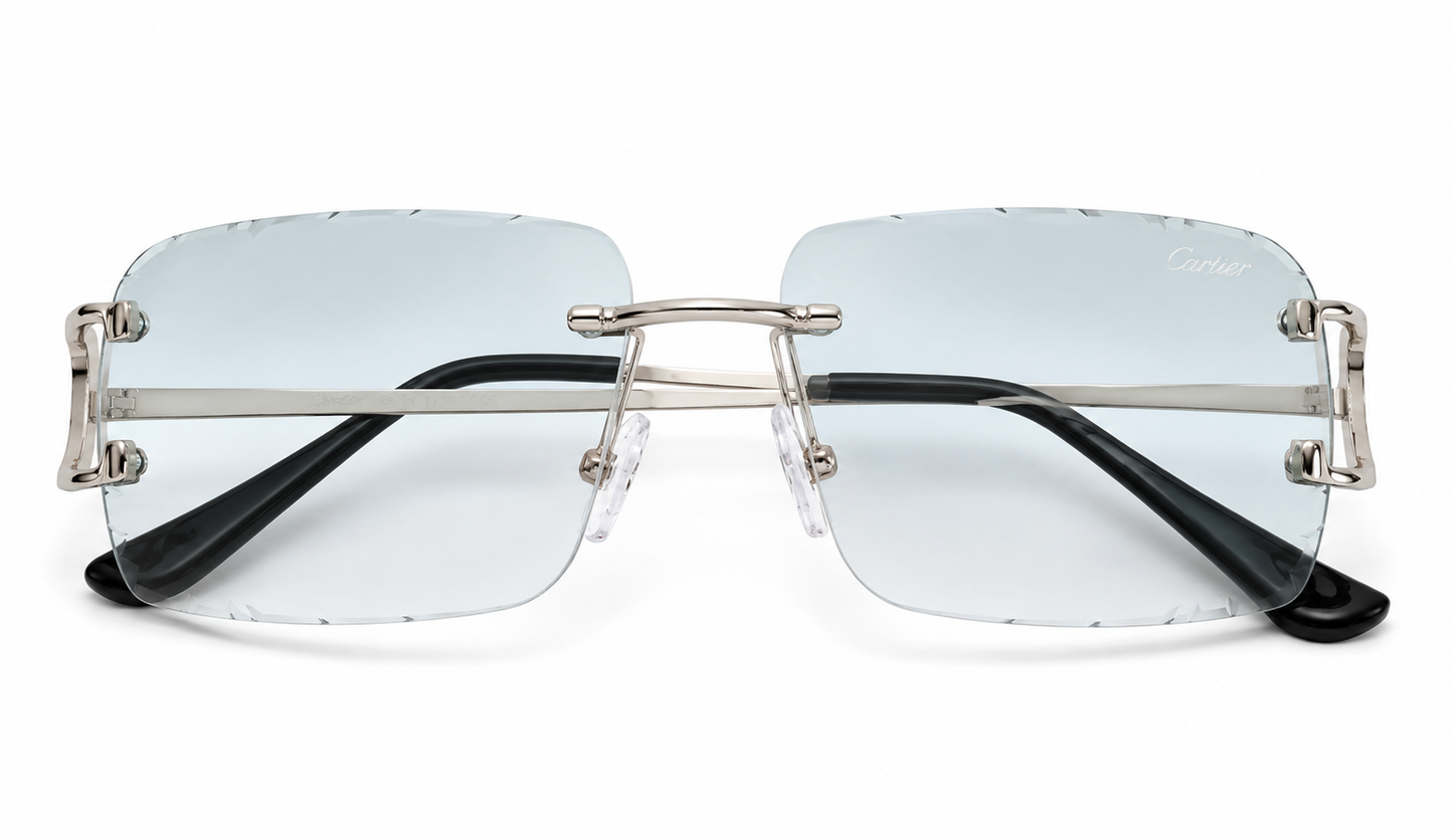 Luxury Rimless Silver-Tone Sunglasses