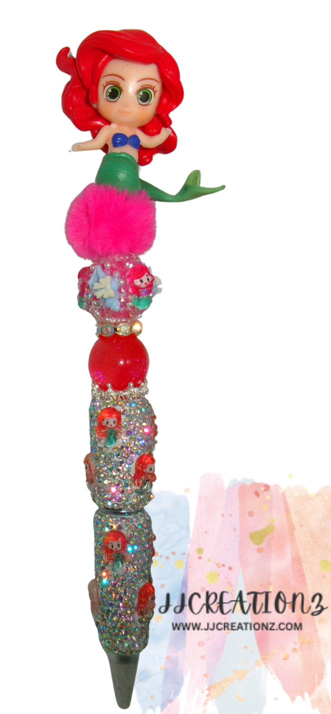 ✨ Cinderella Crystal Pen – Sparkly Princess Bead Pen ✨