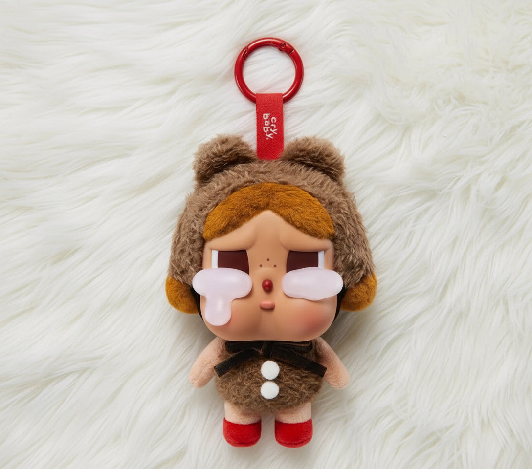 🐻 Crybaby Bear Keychain Plush – Cute Bag Charm
