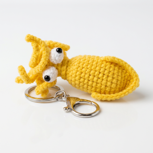 🦑 Crochet Squid Plush Keychain – JJCREATIONZ