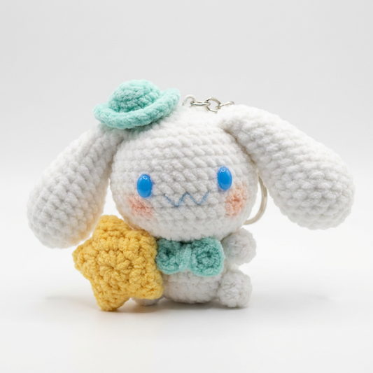 Handmade Crochet Bunny Plush Keychain – Cute Amigurumi Rabbit Charm
