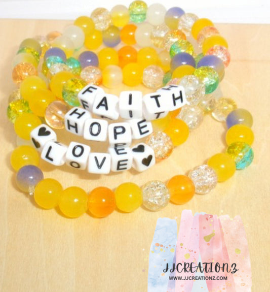 ☀️ Faith • Hope • Love Sunshine Bracelet Set – JJCREATIONZ ☀️