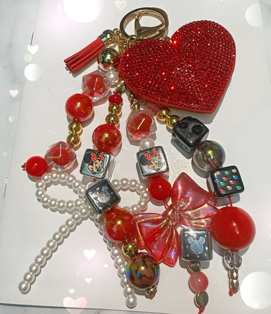 Sparkle Heart Bag Charm