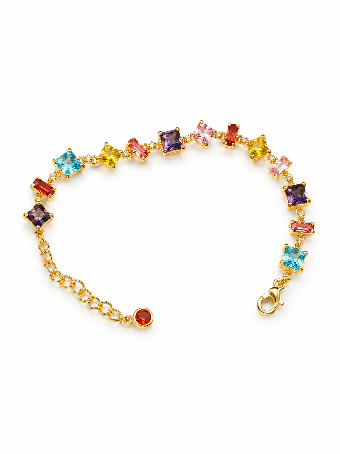 Rainbow Crystal Tennis Bracelet – Luxe Multicolor Sparkle
