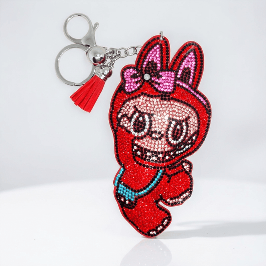 ✨ Sparkling large Red bubu Hood Character Keychain