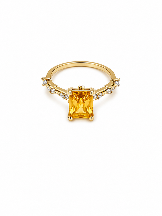 Golden Citrine Elegance Ring