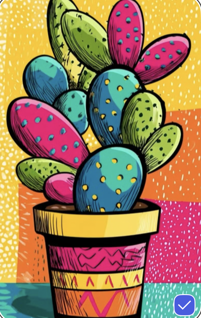 Colorful Cactus Art