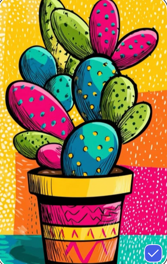 Colorful Cactus Art