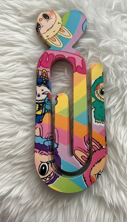 Rainbow Popmart-Inspired Oversized Paperclip Bookmark! 🌈✨