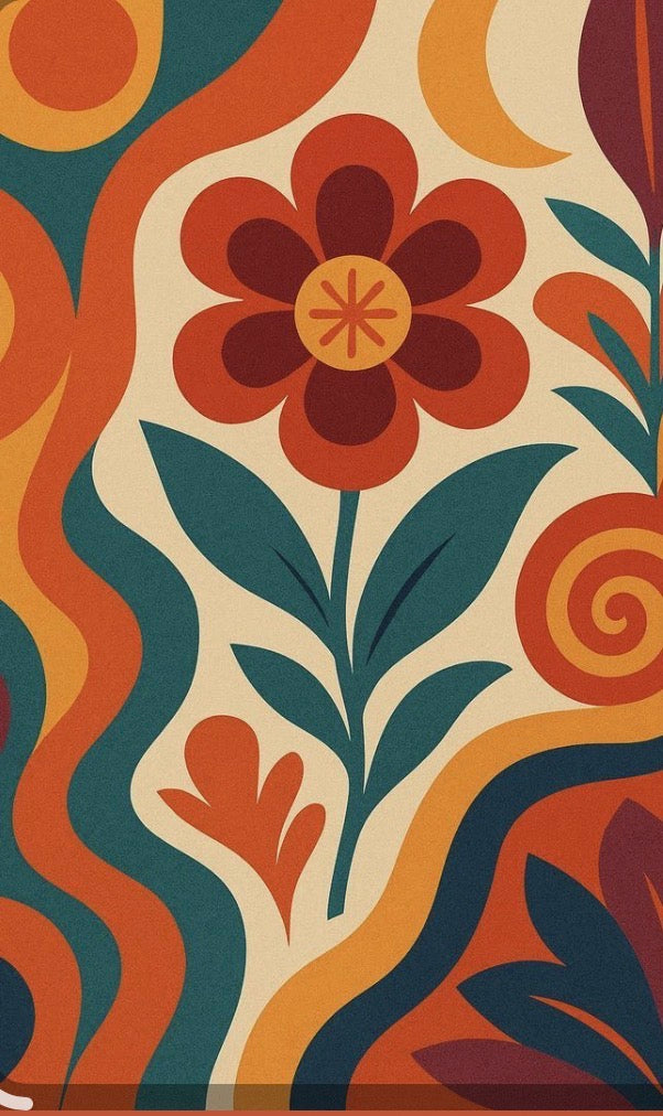 Retro Floral Decorative Art