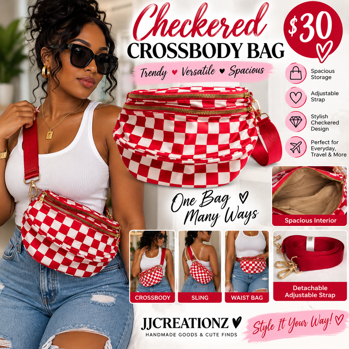 Checkered Cross body bag