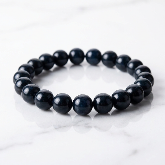 Deep Blue Beaded Stretch Bracelet