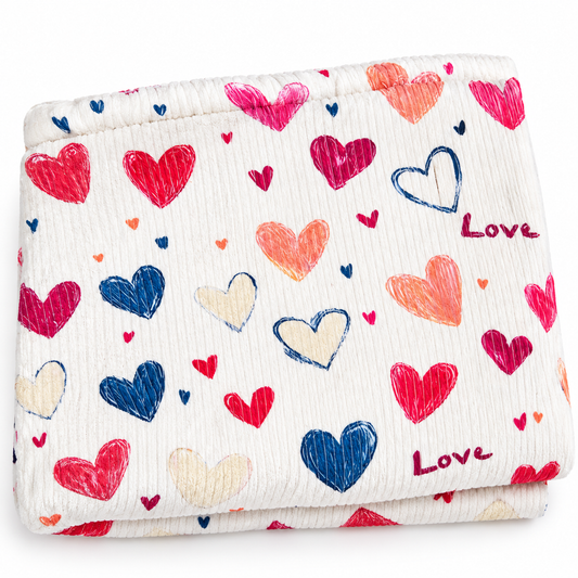 Colorful Hearts & Love Makeup Bag