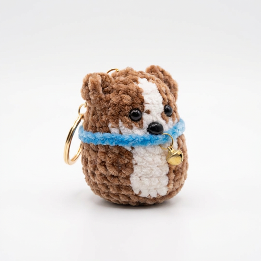 Handmade Crochet Puppy Keychain – Cute Plush Dog Bag Charm