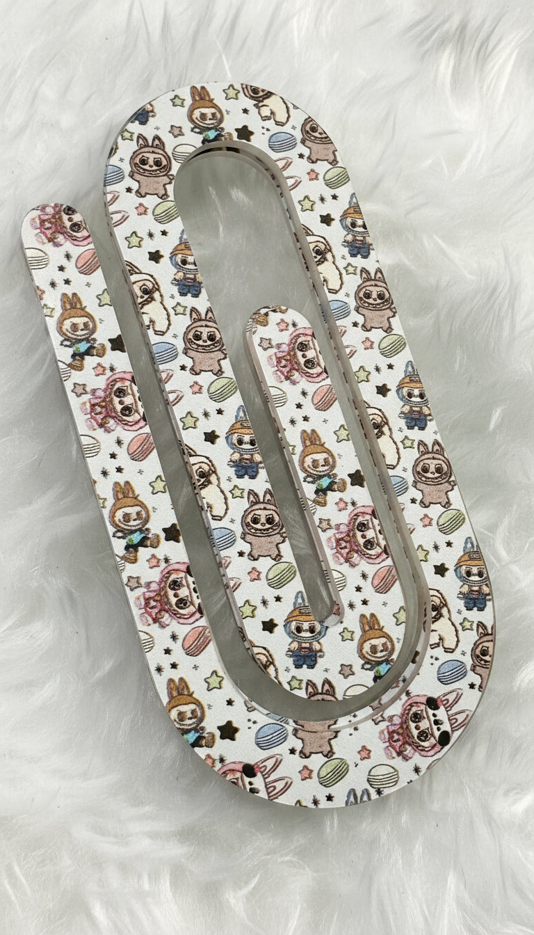 Space-Themed Popmart-Inspired Oversized Paperclip Bookmark! 🌙✨