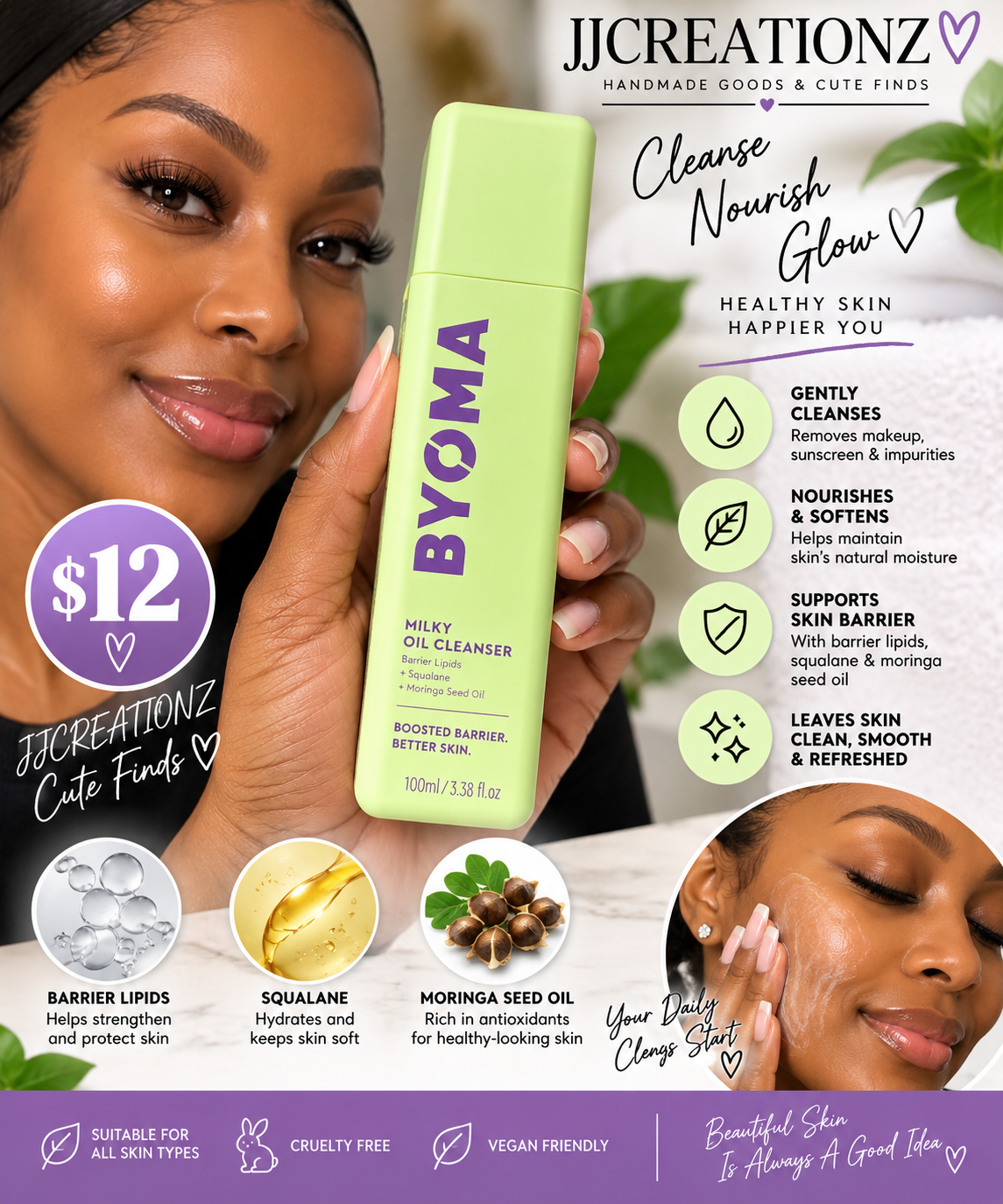 BYOMA Milky Oil Cleanser – Barrier-Supporting Facial Cleanser | 100 mL / 3.38 fl oz |