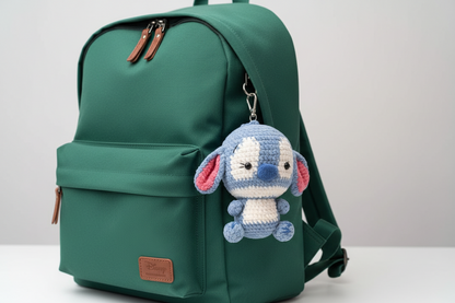 Crochet stitch Plush Keychain – Handmade Cute Bag Charm