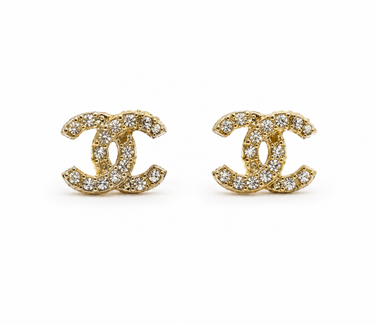 CC rhinestone earrings