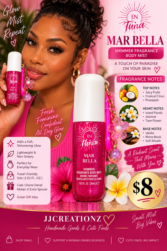 En Tuina Mar Bella Shimmer Fragrance Body Mist with Charm – 1.02 oz