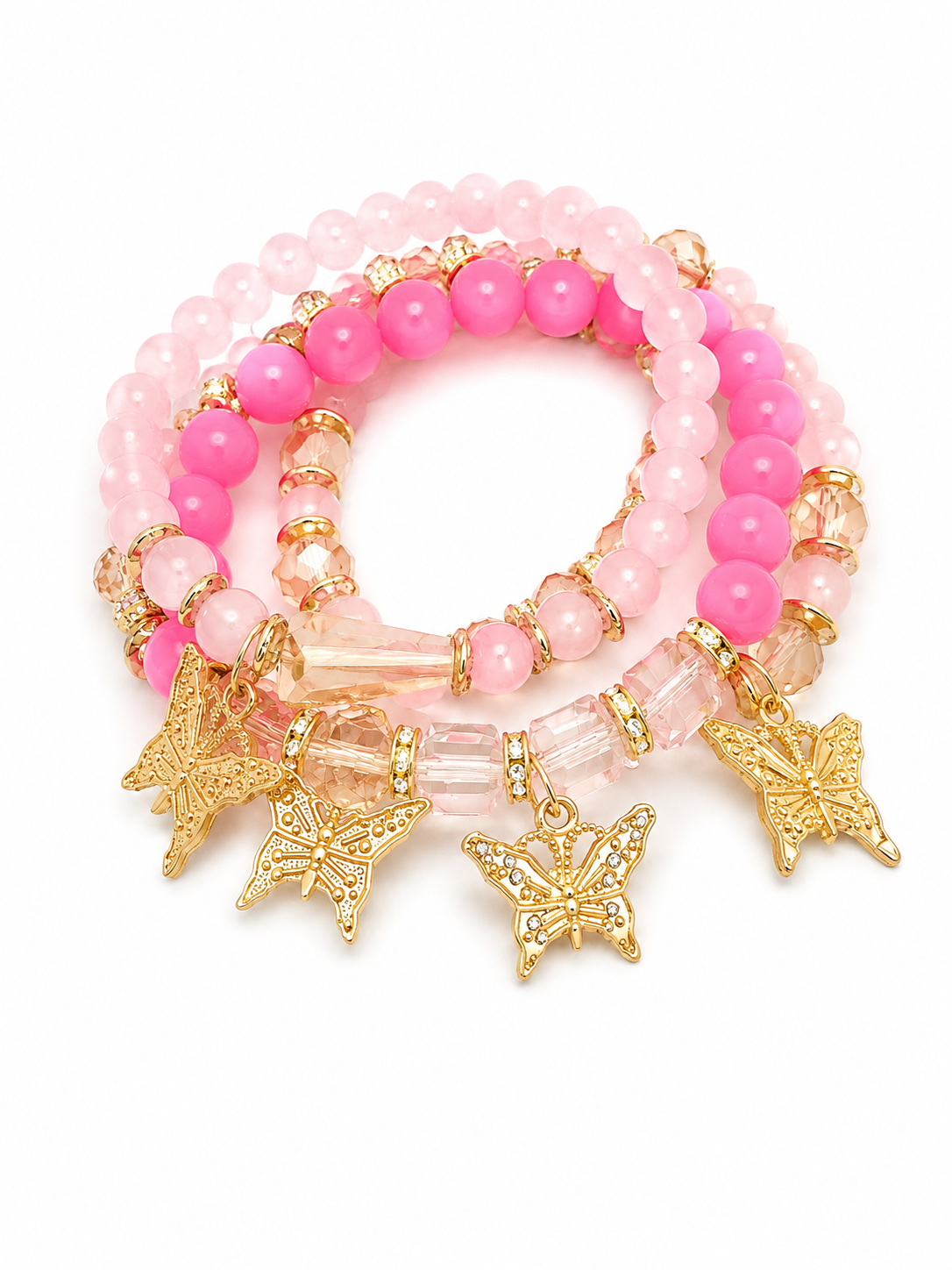 Pink Butterfly Bliss Bracelet Stack