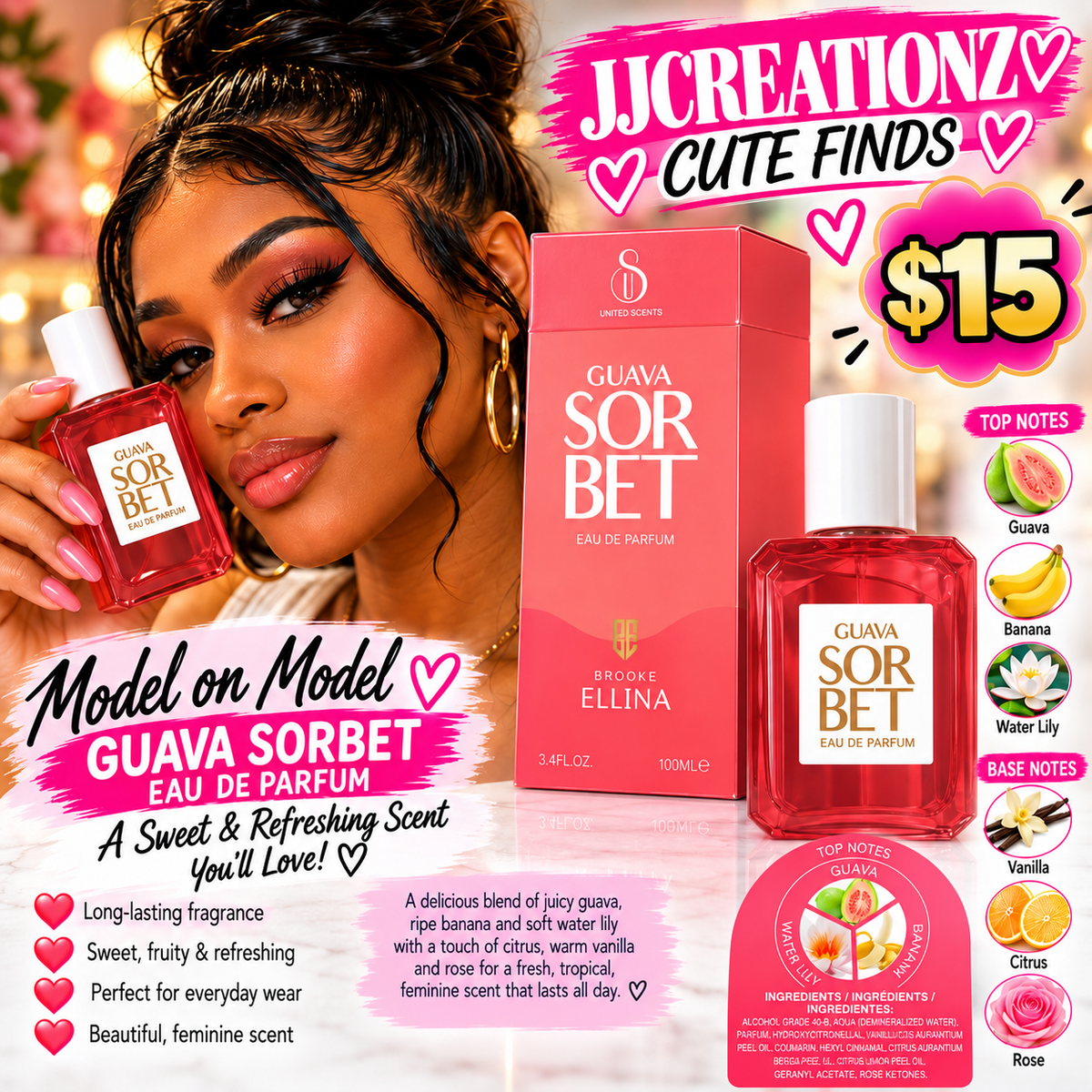 Guava Sorbet Eau de Parfum by United Scents – Sweet Tropical Fruity Perfume | 100ml