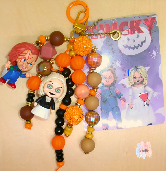 Chucky & Tiffany Halloween Beaded Bag Charm – JJCREATIONZ
