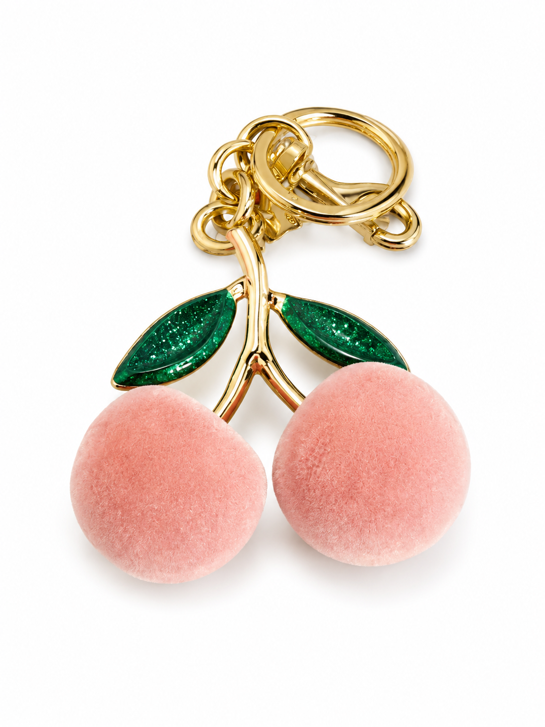 Sweet Peach Velvet Keychain Charm – Kawaii Fruit Bag Accessory