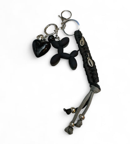 Balloon dog/heart keychain