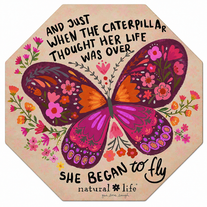 She Began to Fly Butterfly Inspirational Magnet