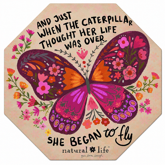 She Began to Fly Butterfly Inspirational Magnet