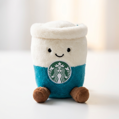 Cute Coffee Cup Plush Keychain – Smiling Coffee Plush Bag Charm