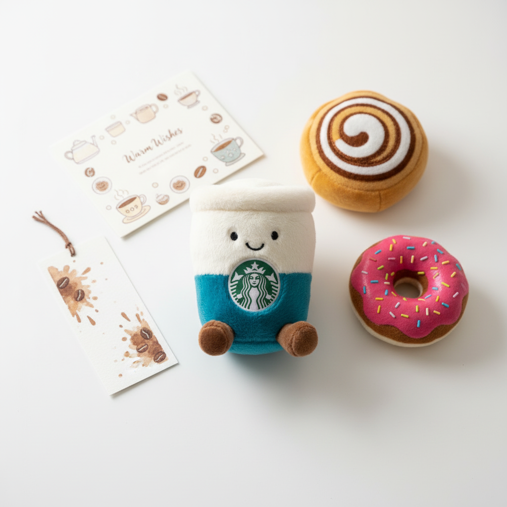 Cute Coffee Cup Plush Keychain – Smiling Coffee Plush Bag Charm