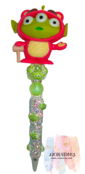 ✨ Red Monster Alien Glitter Pen  ✨