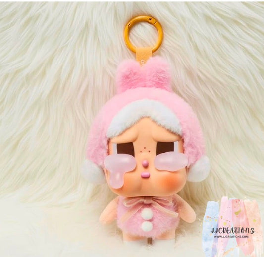 🐰 Crybaby Bunny Keychain Plush – Cute Pink Bag Charm