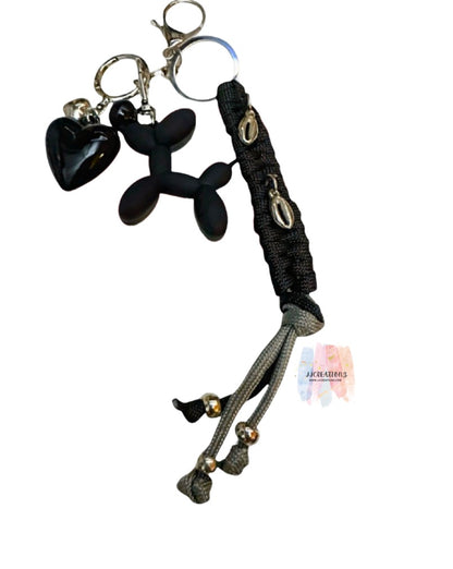 Balloon dog/heart keychain