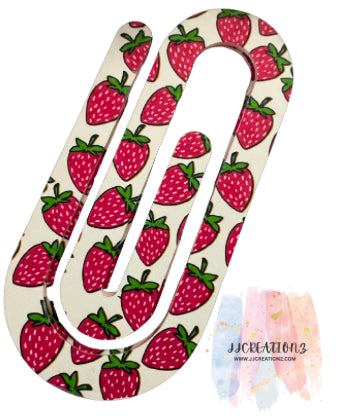 Strawberry-Themed Oversized Paperclip Bookmark! 🍓✨