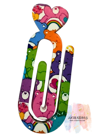 Rainbow Care Bear-Inspired Oversized Paperclip Bookmark! 🌈🐻✨