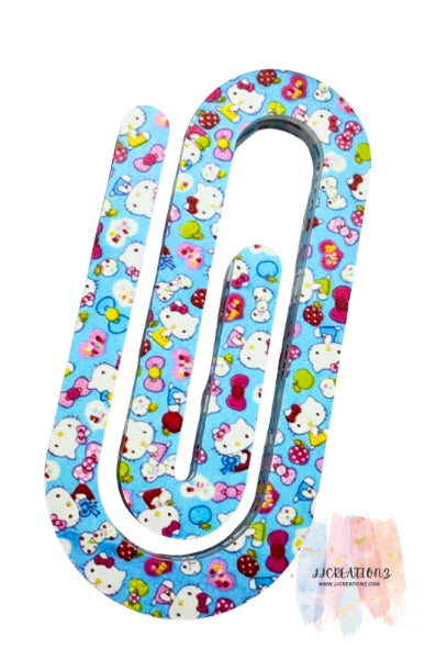 Blue Hello Kitty-Inspired Oversized Paperclip Bookmark! 💙🎀