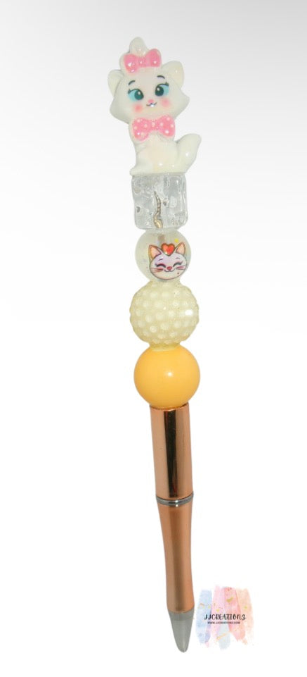 🐱✨ Cute Kitty Beaded Pen – Handmade Chunky Pen Accessory ✨🐱