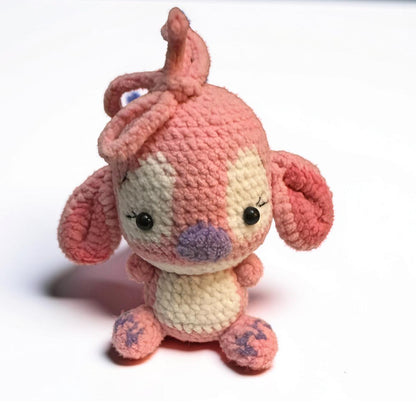Crochet stitch Plush Keychain – Handmade Cute Bag Charm