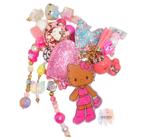 💗 Pink Kitty Bag Charm – Handmade Beaded Bag Charm Accessory 💗