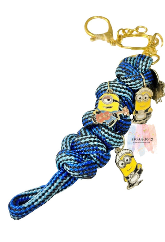 🎶 Minion Paracord Keychain Charm – Fun & Durable Accessory