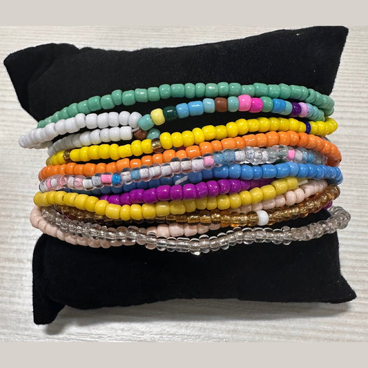 ✨ Colorful Beaded Stretch Bracelet Stack ✨