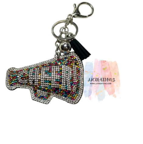 ✨ Cheer Megaphone Rhinestone Keychain ✨