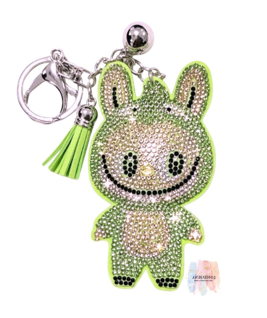 Sparkling Green Bubu Bunny Charm Keychain