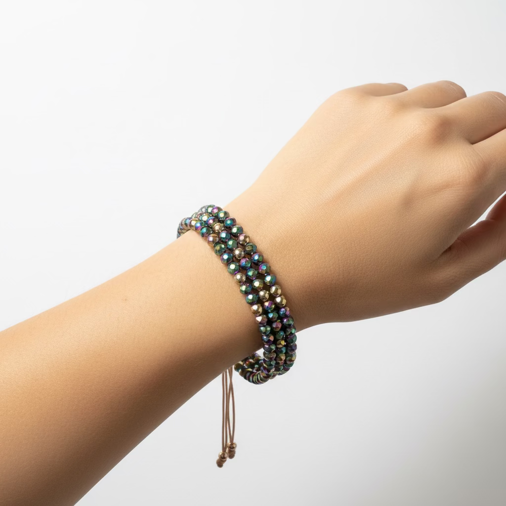 ✨ Iridescent Crystal Adjustable Bracelet Set ✨