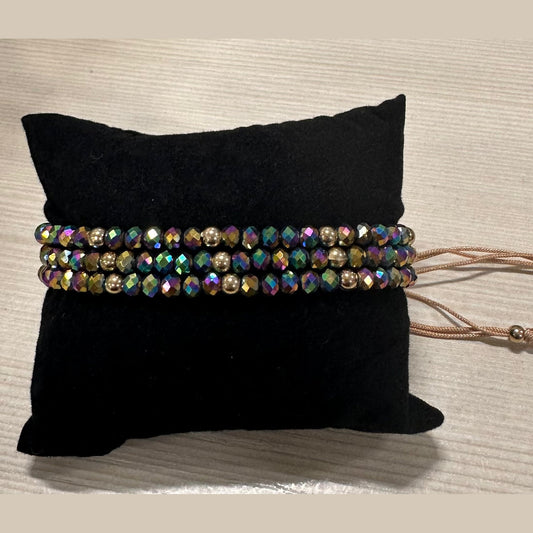 ✨ Iridescent Crystal Adjustable Bracelet Set ✨